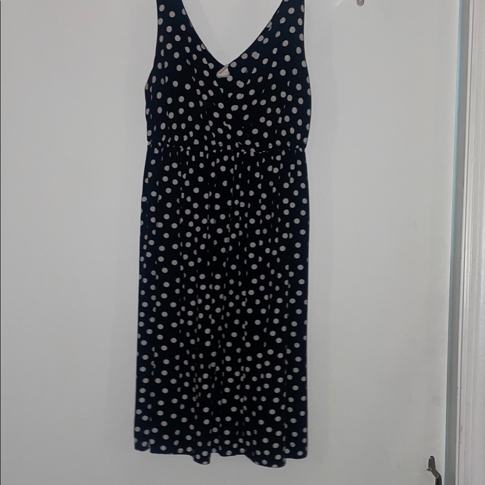 Old Navy Navy Blue Polka Dot Midi Dress